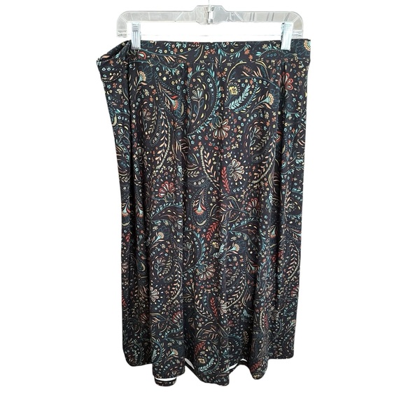 CJ Banks Multi-Color Floral A-Line Pull On Maxi Boho Skirt Women's XL - Picture 1 of 6